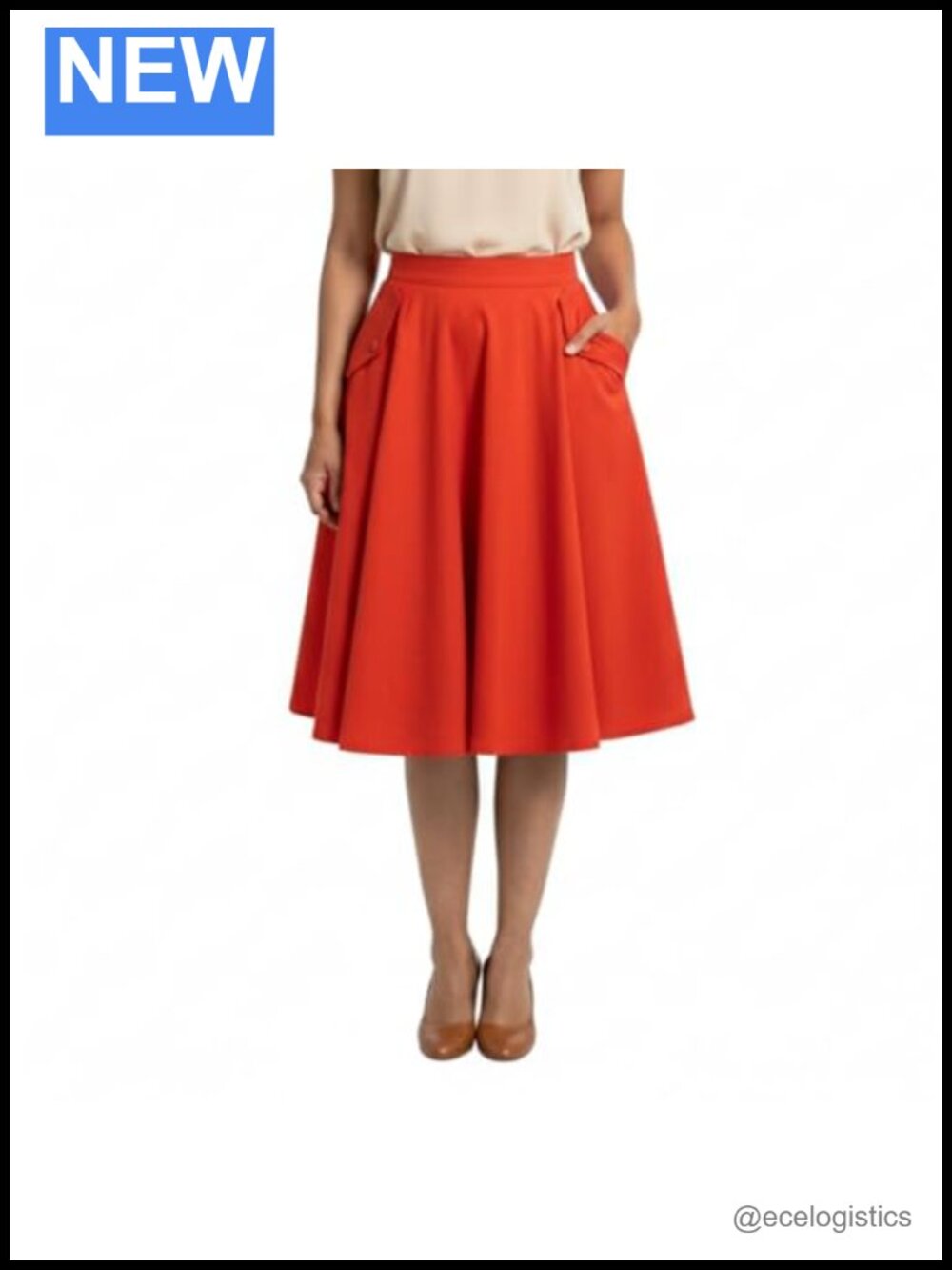 Tatyana Delilah Full Circle Skirt Cotton Blend Patch Pockets 1950s Vintage